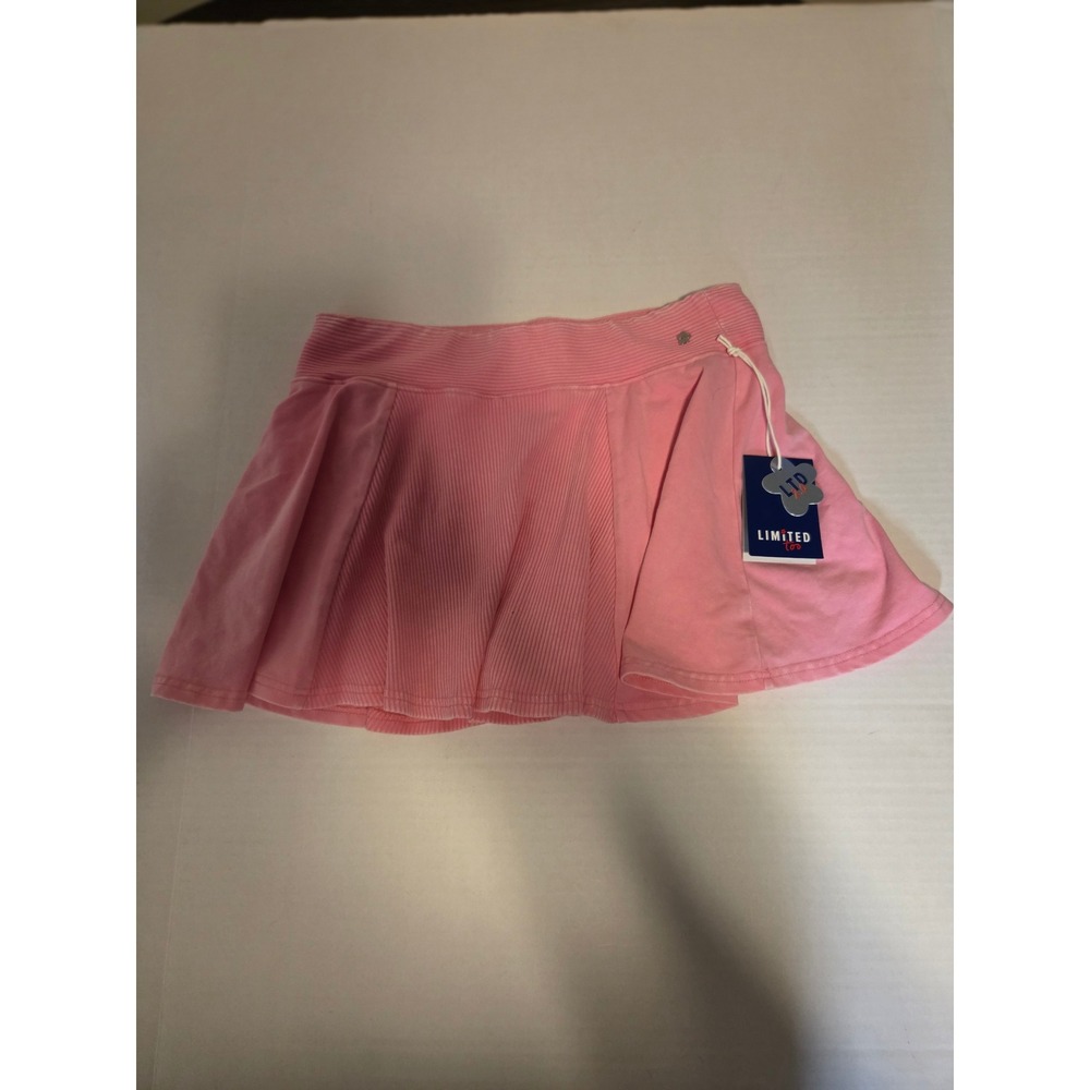 Limited Too Girls Pink Pleated Skort Ribbed Athletic Skirt Size M 10-12 NWT